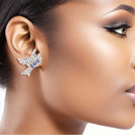 Load image into Gallery viewer, Silver Blue Dove Studs
