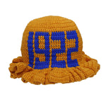 Load image into Gallery viewer, SGRHO Sorority Yellow Crochet Ruffle 1922 Bucket Hat
