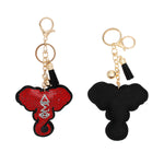 Load image into Gallery viewer, Elephant Head Red Padded Keychain
