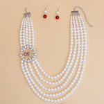 Load image into Gallery viewer, OES Sorority White Pearl Elegant Necklace Women
