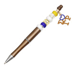 Load image into Gallery viewer, SGRHO Sorority Bling Bead and Charm Gold Pen
