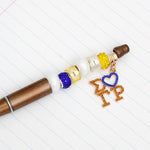 Load image into Gallery viewer, SGRHO Sorority Bling Bead and Charm Gold Pen

