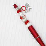 Load image into Gallery viewer, DST Sorority Bling Bead and Charm Red Pen
