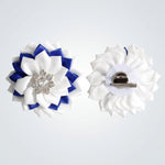 Load image into Gallery viewer, ZPB Blue White Floral Bling Brooch and Hair Clip
