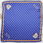 Load image into Gallery viewer, SGRHO Blue Yellow Polka Dot Square Sorority Scarf
