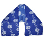 Load image into Gallery viewer, ZPB Long Blue and White Shield Rectangle Scarf
