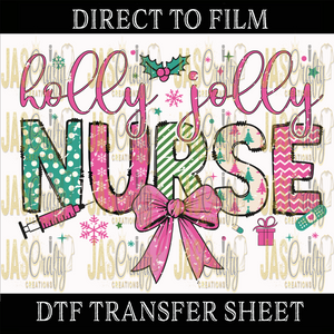 HOLLY JOLLY NURSE READY TO PRESS TRANSFER