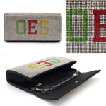 Load image into Gallery viewer, OES Colors Rhinestone Flap Snap Clutch Bag
