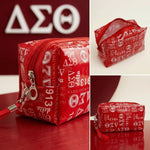 Load image into Gallery viewer, DST Red and White Graphic Print Makeup Pouch
