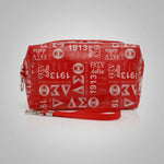 Load image into Gallery viewer, DST Red and White Graphic Print Makeup Pouch
