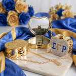 Load image into Gallery viewer, SGRHO Mini Rhinestone Heart Crossbody Compact
