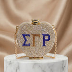 Load image into Gallery viewer, SGRHO Mini Rhinestone Heart Crossbody Compact
