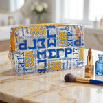 Load image into Gallery viewer, SGRHO Blue Yellow Clear Graphic Print Makeup Pouch
