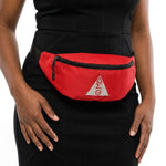 Load image into Gallery viewer, DST Red Canvas Greek Triple Pocket Fanny Pack
