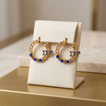 Load image into Gallery viewer, Sigma Gamma Rho Rhinestone Chain Hoop Earrings
