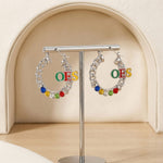 Load image into Gallery viewer, OES Rhinestone Chain Hoop Earrings
