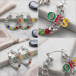 Load image into Gallery viewer, OES Rhinestone Chain Hoop Earrings
