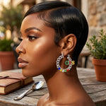 Load image into Gallery viewer, OES Rhinestone Chain Hoop Earrings
