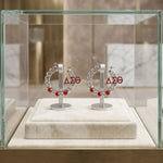 Load image into Gallery viewer, Delta Sigma Theta Rhinestone Chain Hoop Earrings
