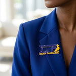 Load image into Gallery viewer, Sigma Gamma Rho Yellow Poodle Rhinestone Brooch
