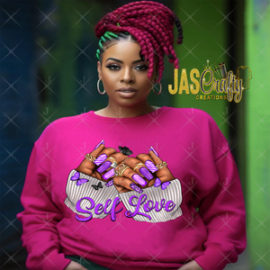 SELF LOVE NAILS PURPLE SHIRT