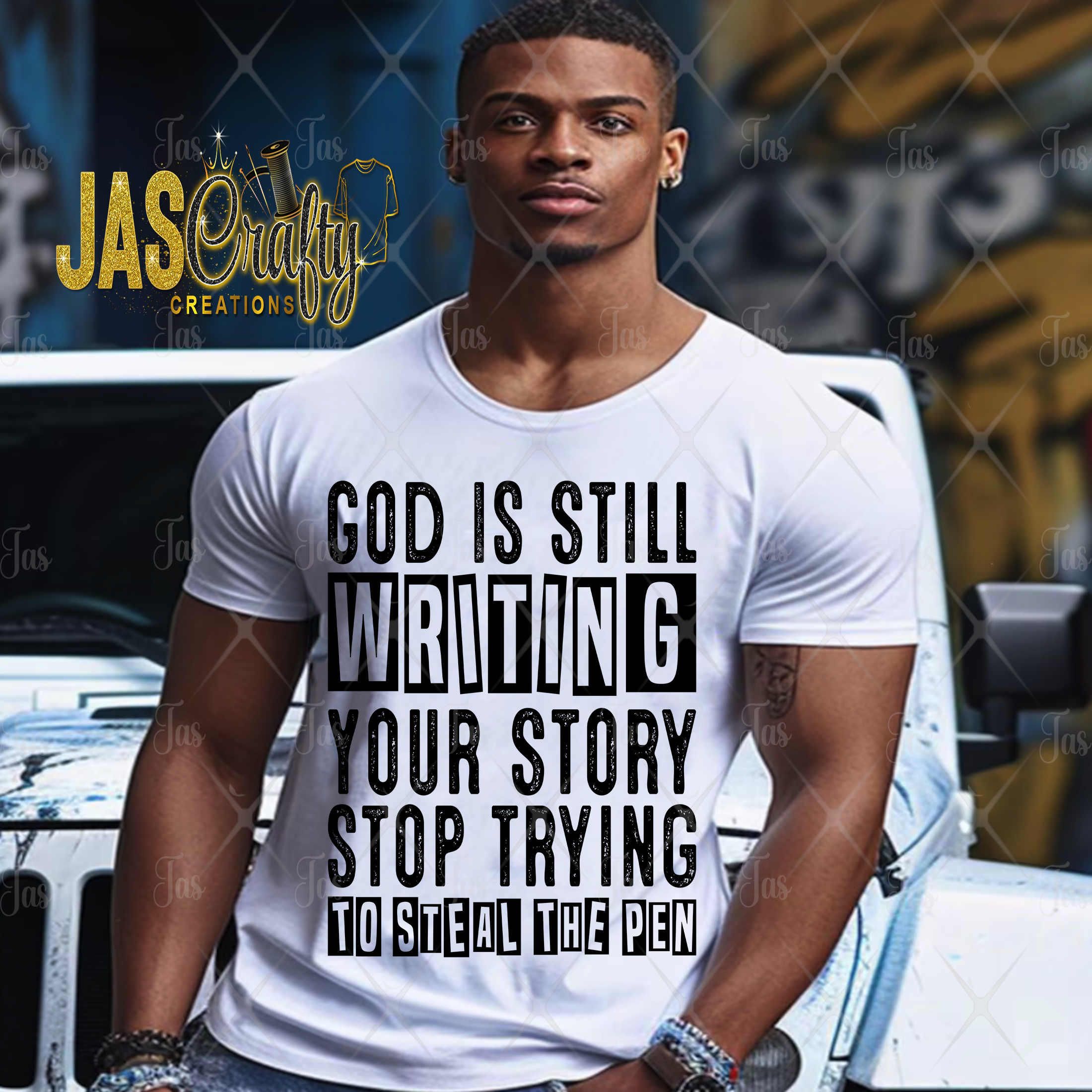 GOD IS STILL WRITING YOUR STORY BLOCKS SHIRT