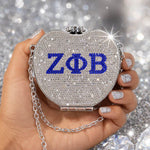 Load image into Gallery viewer, ZPB Mini Rhinestone Heart Crossbody Compact
