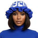 Load image into Gallery viewer, ZPB Sorority Blue Crochet Ruffle 1920 Bucket Hat
